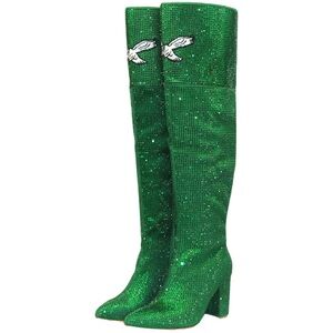 Philadelphia Eagles Over-the-Knee Rhinestone Boots